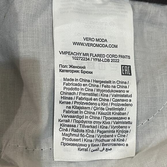 NWT Vero Moda Denim Sz 32 Coffee Bean Brown Flared Cordory PANTS Low Rise - Picture 7 of 8